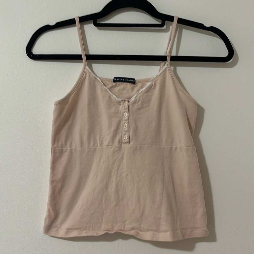 light pink brandy melville button babydoll top